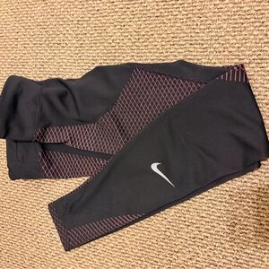 Nike Leggings Black with Pink Pattern